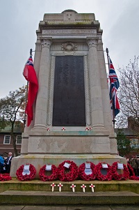 Leigh cenotaph on Remembrance Sunday 2011