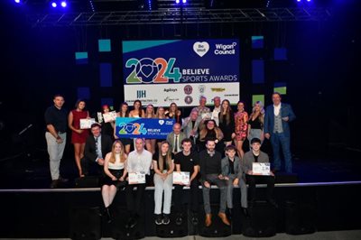 Winners and sponsors on stage