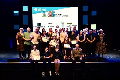Believe Sports Awards winners on stage - edit