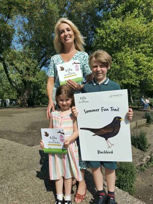 Jennifer Doyle with young visitors Rosie, 4, and Huw, 9