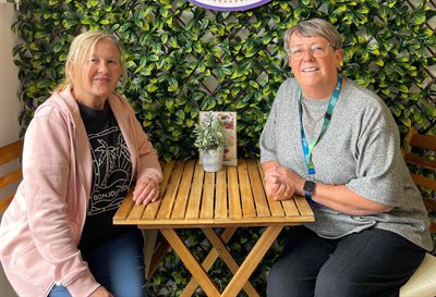 Marie and Karen at the Family Hub at The Meadows - cropped
