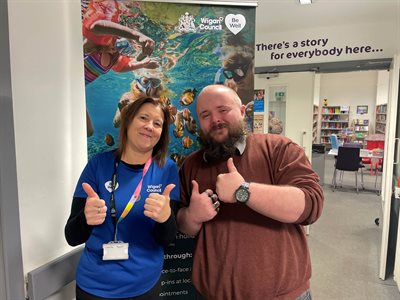 James and Louise at Hindley Library