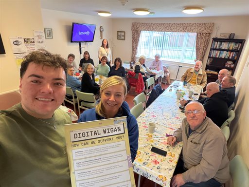 Group of people within a sheltered accommodation setting