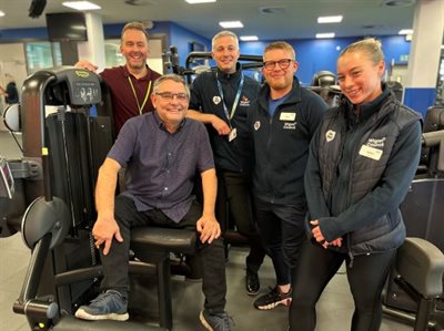 Cllr Chris Ready with Be Well’s Paul Just, Wigan Life Centre assistant manager Rob Parkinson and instructors Alan Miller and Heather McAllister