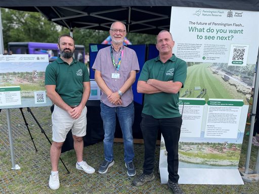 Cllr Cunliffe and members of the Pennington Flash team at Playday - resize