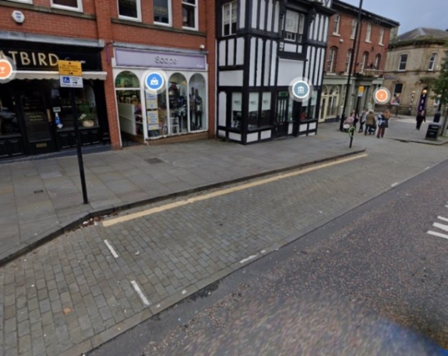 Wallgate - A point 62 metres south of its junction with Library Street