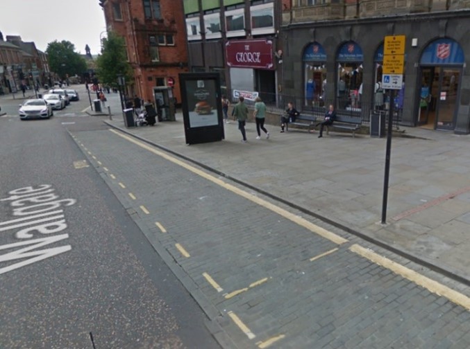 Wallgate - A point 44 metres north of its junction with King Street West