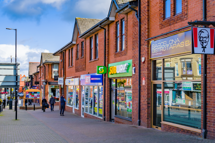 Ashton Town Centre Retail shop fronts