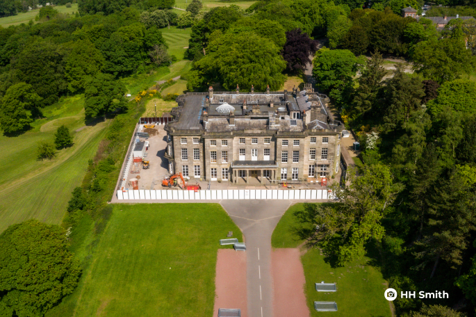 Haigh Hall aerial view