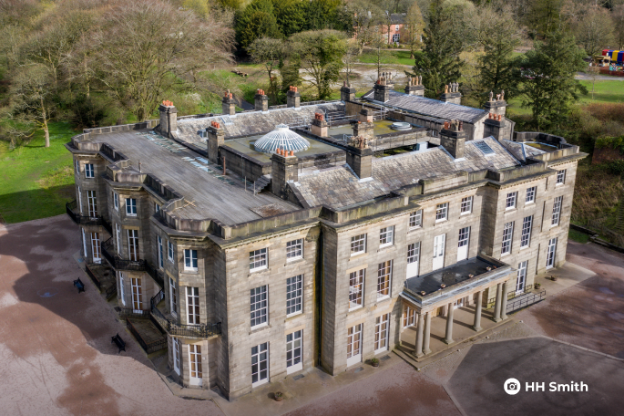 Haigh Hall aerial view
