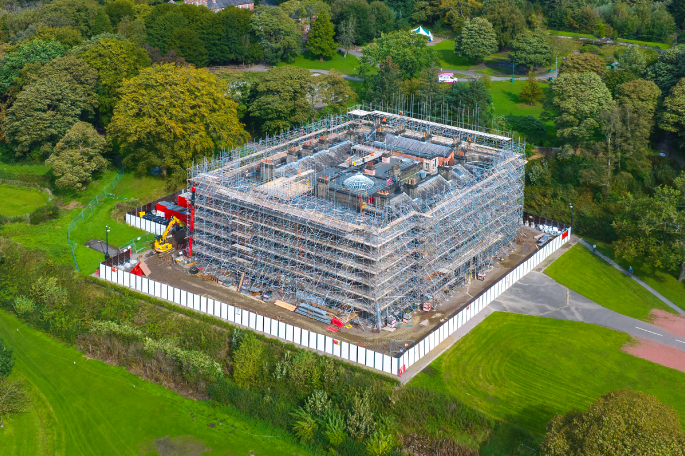 Haigh Hall under re-construction
