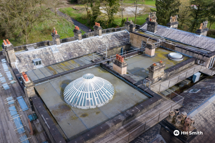 The rooftop dome of Haigh Hall