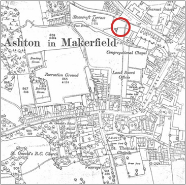 An ordinance survey map of Ashton in Makerfield from 1891.