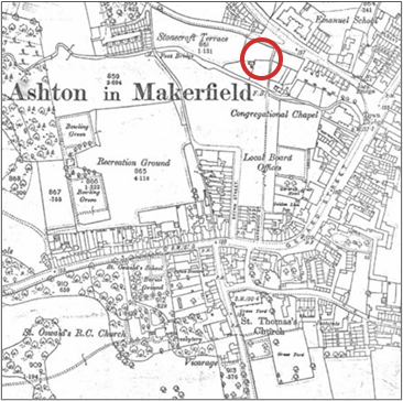 An ordinance survey map of Ashton in Makerfield from 1891.