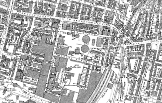 Black and white map of Leigh from the 1920s