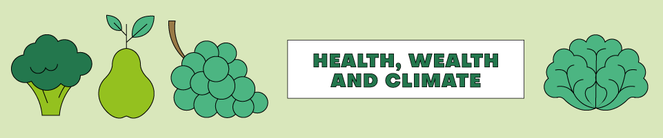 Health, wealth and climate banner