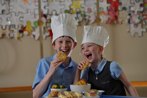 Local Kitchen kids eating