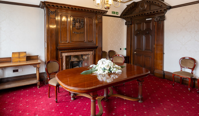 Leigh Town Hall - register desk