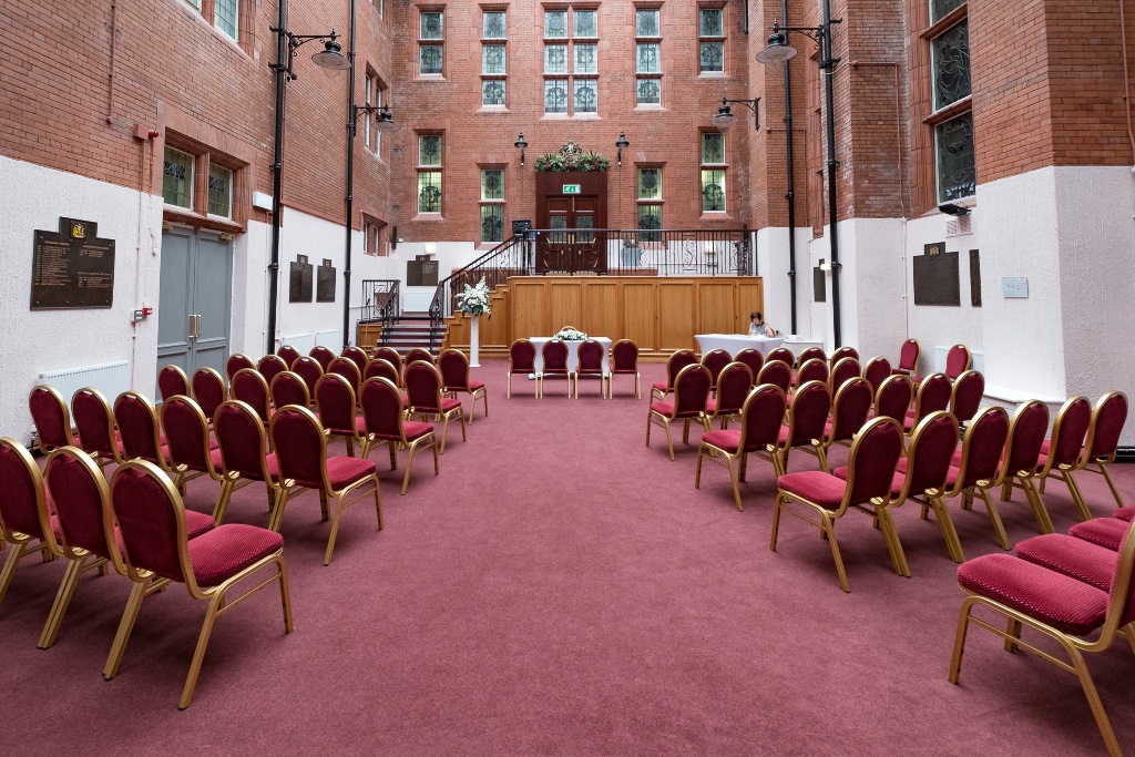 The Atrium, back view, Wigan Town Hall